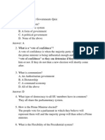 forms of democratic governments quiz