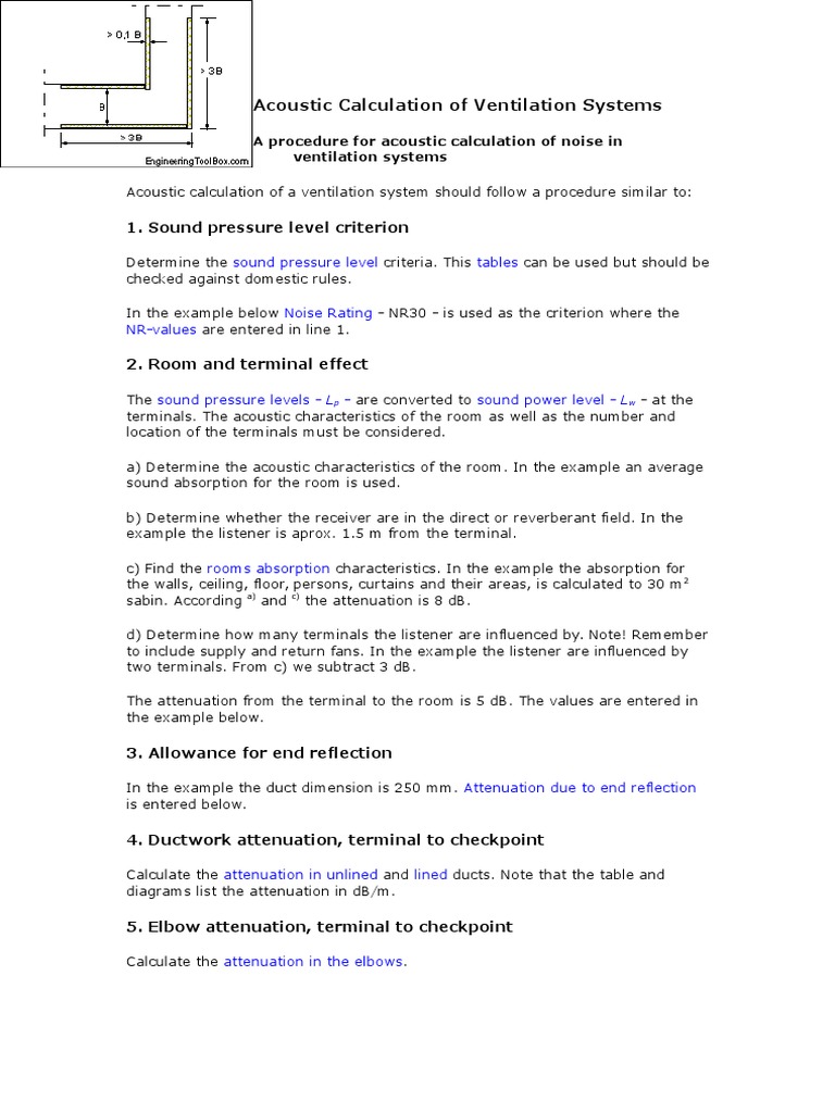Acoustic Calculation of Ventilation Systems Engineering