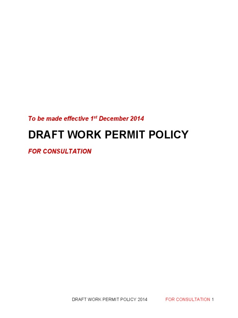 Home Affairs Work Permit Policy PDF Bermuda Permanent Residence