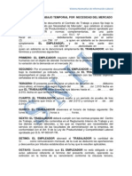 Contrato de Trabajo Temporal Por Necesidad de Mercado