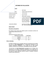 Evaluación emocional 2do grado colegio reporte