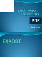 Import and Export Procedure