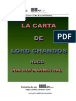 Hofmannsthal Hugo Von - Carta de Lord Chandos