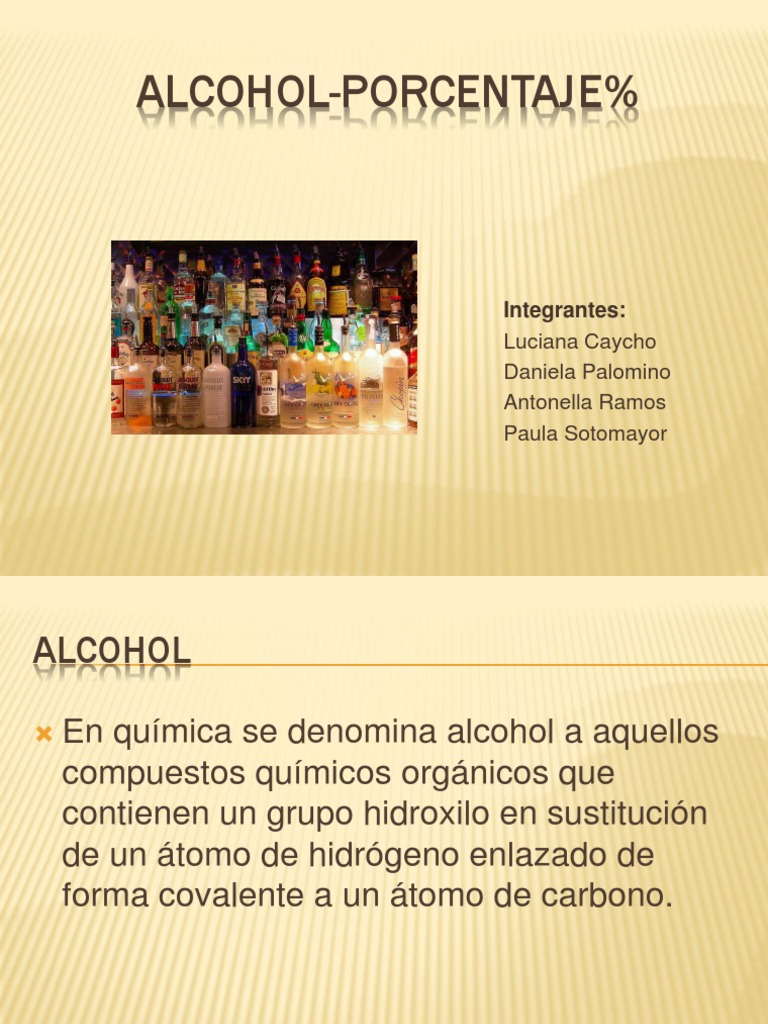 Alcohol Porcentaje Alcohol Etanol