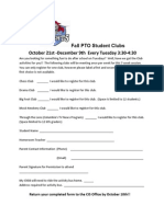 Fall PTO Student Clubs sign up