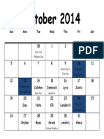 October Sharing Schedule