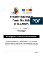 Cronograma - Competencia Nacional P.R. ACM-ICPC