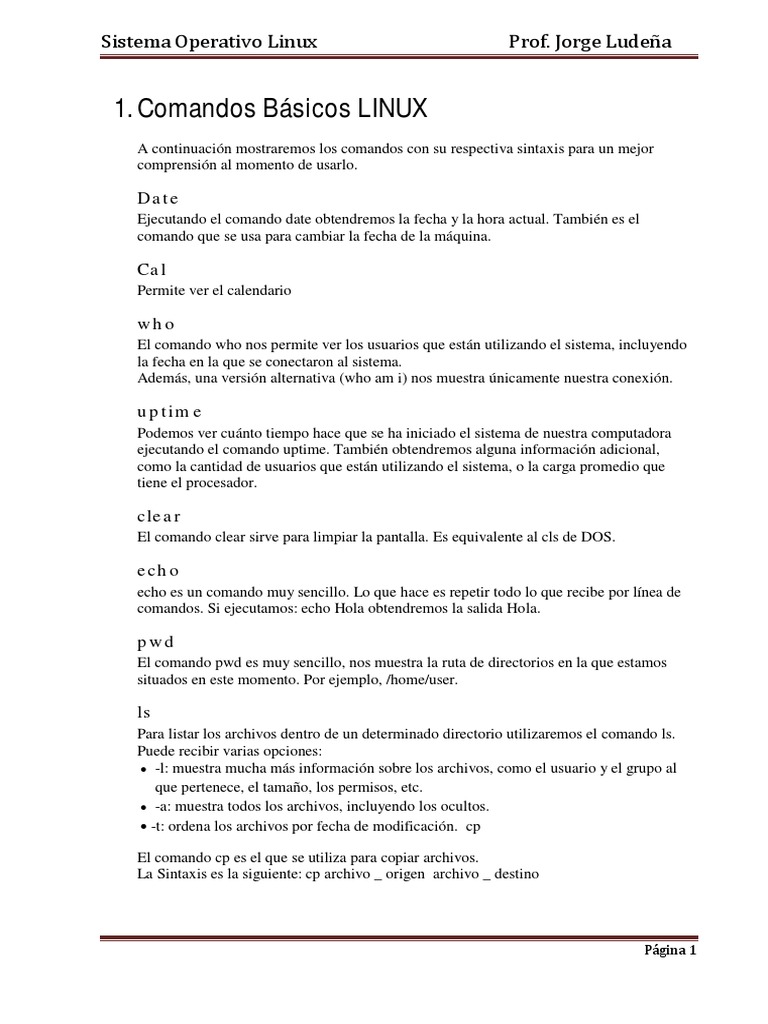 Comandos Básicos LINUX PDF | PDF | Archivo de computadora | Directorio ...