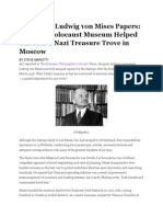 Saving The Ludwig Von Mises Papers: How The Holocaust Museum Helped Uncover A Nazi Treasure Trove in Moscow