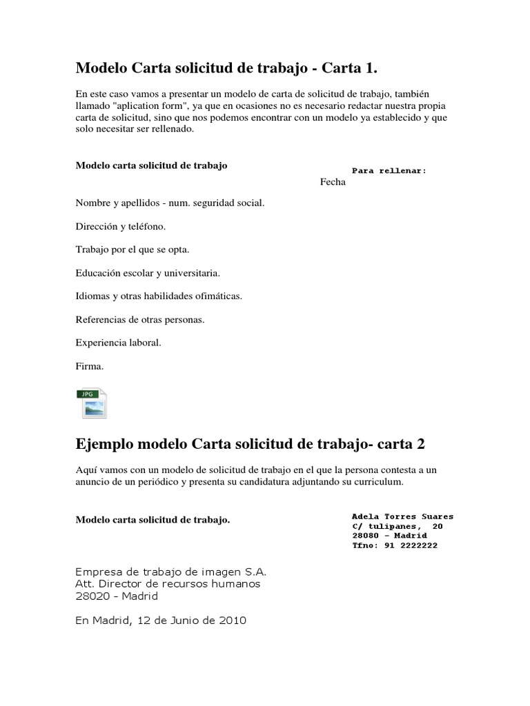 Modelo Carta Solicitud de Trabajo | PDF | Acorde (Música) | Ingeniero civil