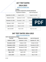 2014-2015 ACT_SAT Test Dates