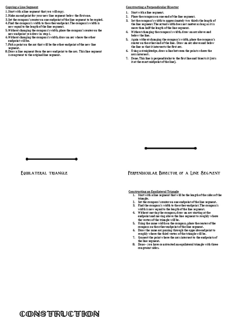 Geometry Construction Guide | PDF | Triangle | Geometric Shapes