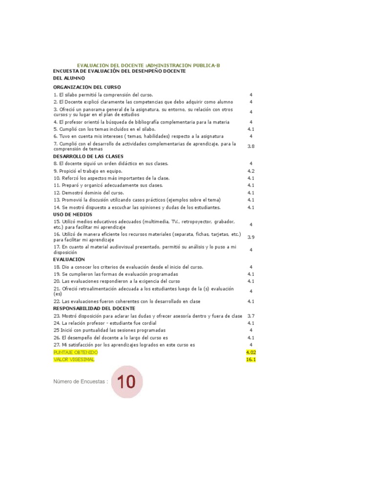 Evaluación Del Docente | PDF | Maestros | Plan de estudios