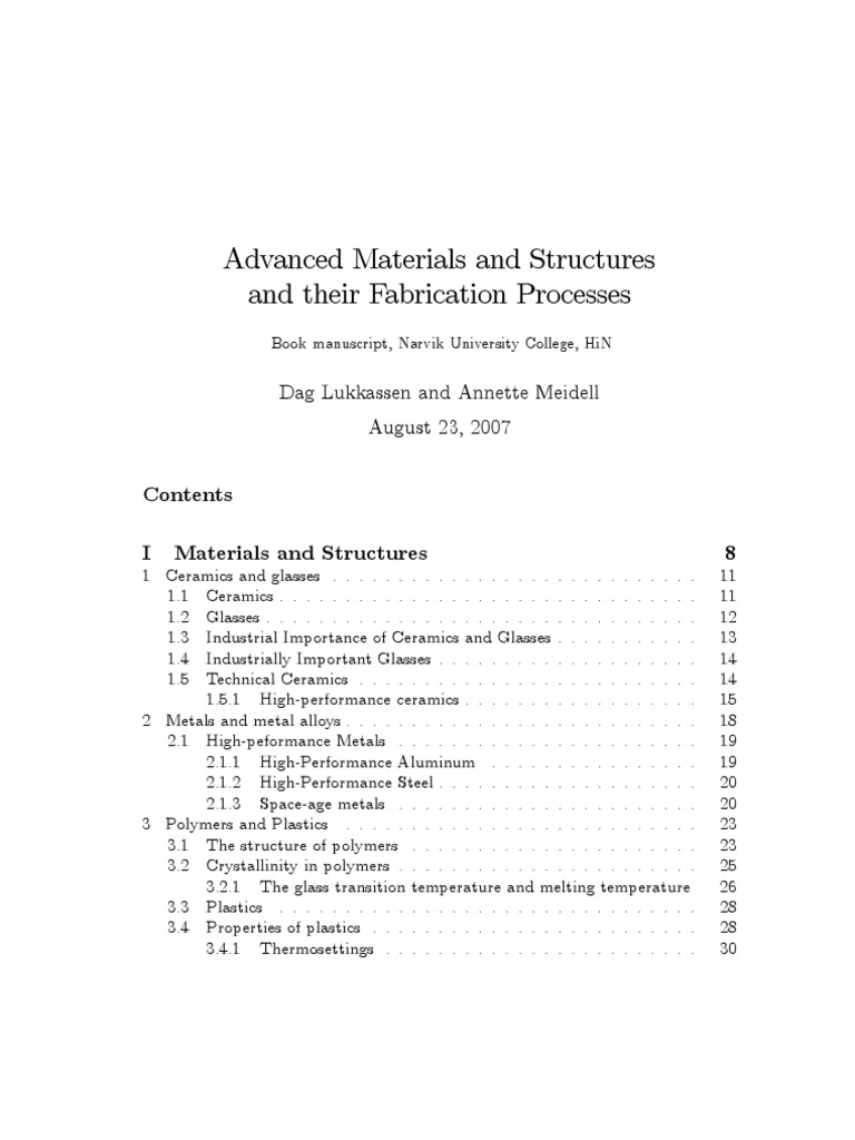 Advanced Materials and Structures Overview | PDF | Glasses | Silicon ...