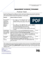 Positions Vacant: Institute of Management Sciences Peshawar