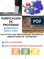 Purificación DE Proteínas: Semestre 2013-2 Febrero 12 2013