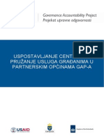 1.1. Uspostavljanje Centara Za Pruzanje Usluga Gradjanima