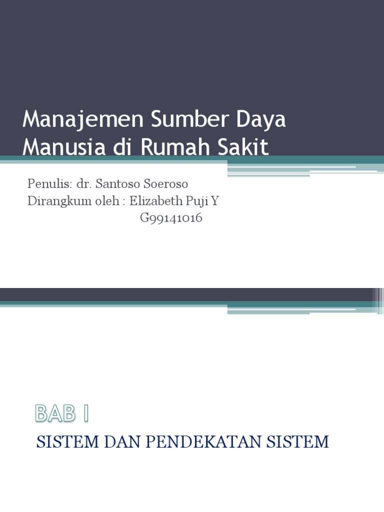 Manajemen Sumber Daya Manusia Di Rumah Sakit