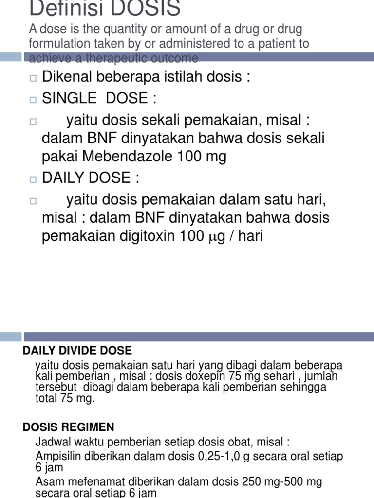 Dosis Obat | PDF
