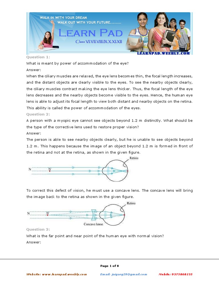 Power of Accommodation in Human Eye | PDF | Lens (Optics) | Human Eye