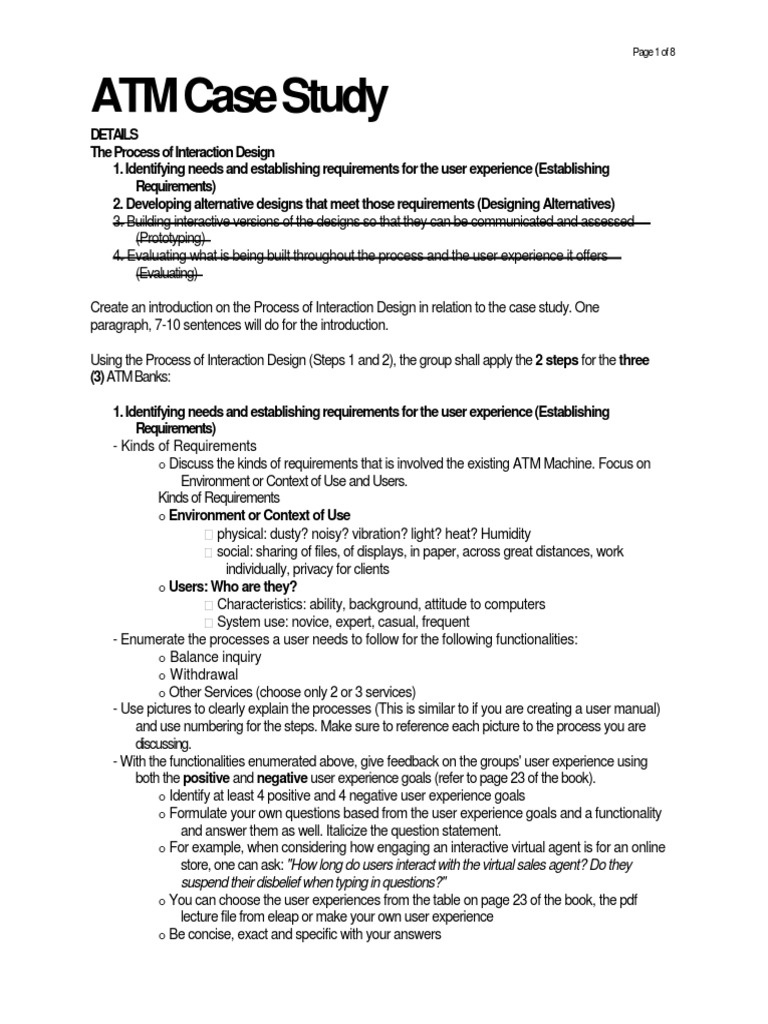 ATM Specification,ToC,Body Usability Automated Teller Machine