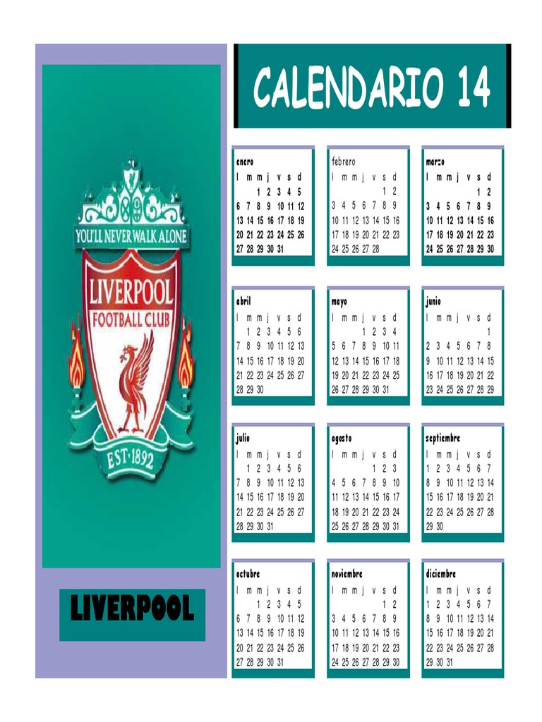 Calendario Liverpool FC 2023-2024 | PDF