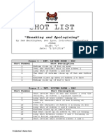 Draft 1 - Shot List