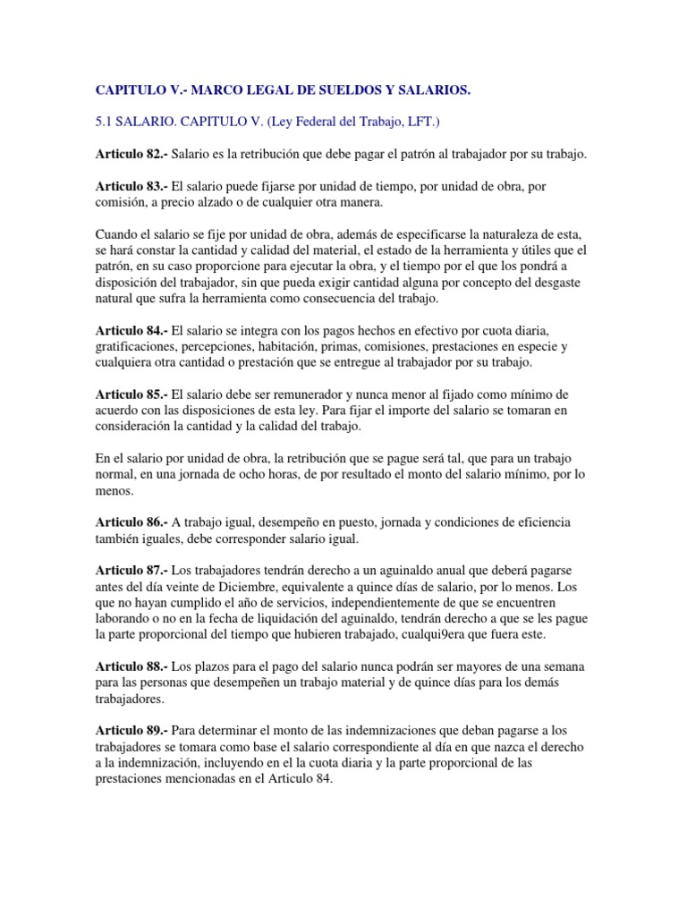 Ley Federal de Trabajo | PDF | Salario mínimo | Salario