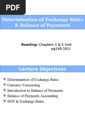 Determination Of Exchange Rates Balance Of Payments Exchange - 