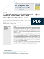 2014 Artroplastia de La Articulación Interfalángica Proximal, Comparación Entre El Abordaje Palmar y Dorsal PDF