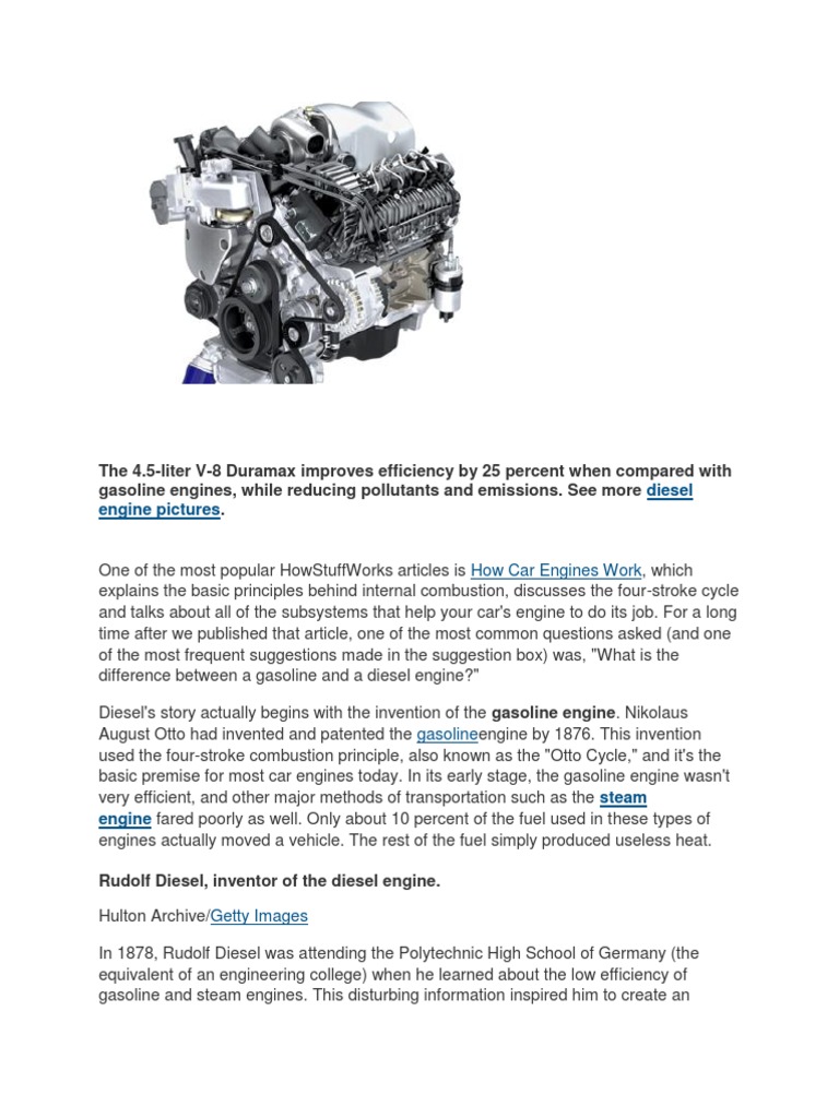 How Diesel Engines Work by Howstuffworks PDF Internal Combustion Engine Diesel Engine