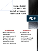 Perbezaan Model Reka Bentuk ASSURE Dengan ADDIE