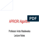 APRIORI Algorithm: Professor Anita Wasilewska Lecture Notes