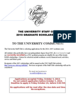 University Staff Club 2015 Scholarship Flyer