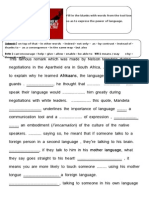 Mandela's Quote Cloze Test Grammar in Context