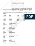 Confused Words List for English Exams