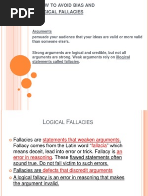 Logic Logical Fallacies Fallacy Argument