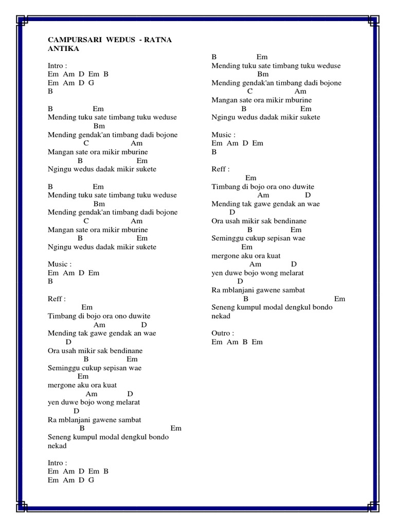 Lirik Lagu Campursari