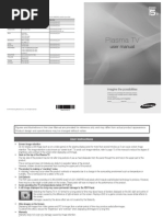 Samsung Plasma TV 5 Series Manual