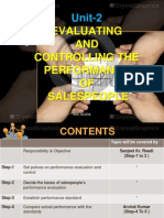 Evaluating AND Controlling The Performance OF Salespeople: Unit-2