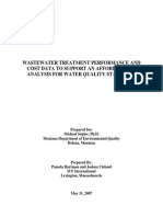 Wastewater Treatment Performance and Cost Data To Support An Affordability Analysis For Water Quality Standards