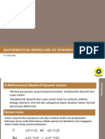 Mathematical Modelling of Dynamic System