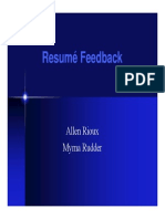 Resumé Feedback Resumé Feedback: Allen Rioux Myrna Rudder