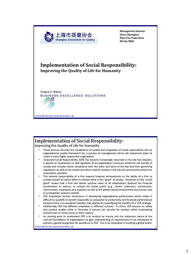 Designing and Implementing A CSR Strategy - Module 1 | PDF | Corporate ...