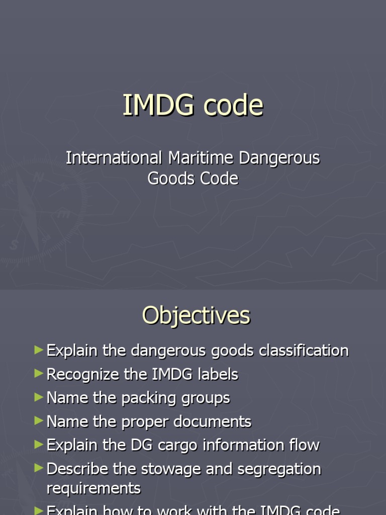 IMDG Code: Classification & Safety Guide | PDF | Dangerous Goods ...