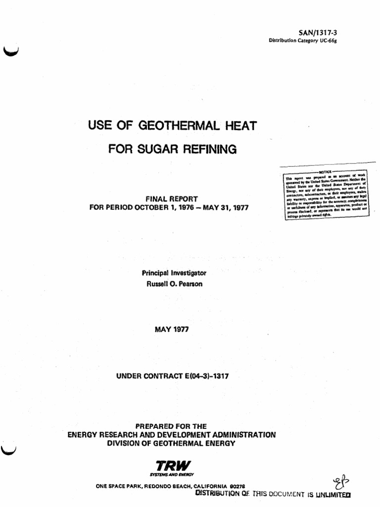 sugar refining using geothermal heat.pdf | Steam ... - 