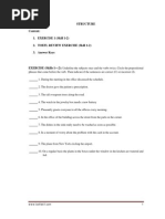 Structure Content: 1. EXERCISE 1 (Skill 1-2) 2. Toefl Review Exercise (Skill 1-2) 3. Answer Keys