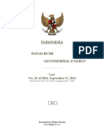 Law No. 21 of 2014 Indonesia Geothermal Energy