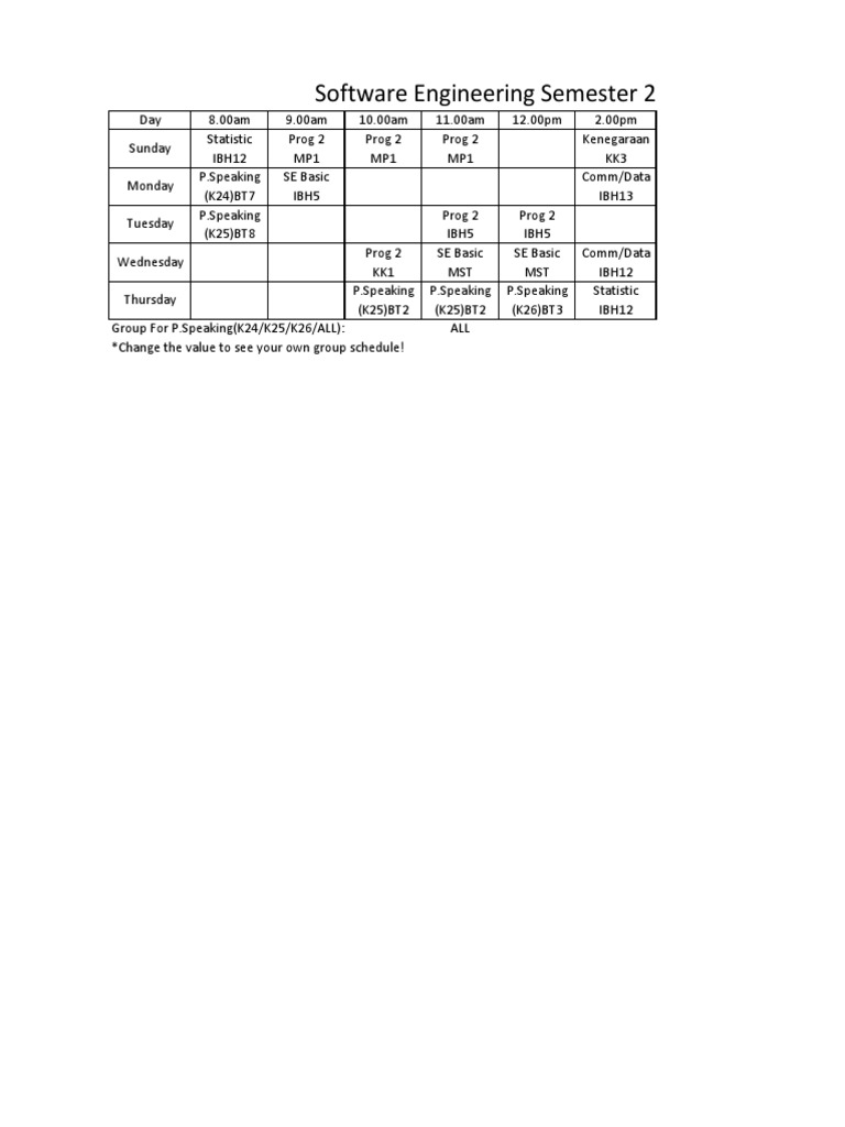 Software Engineering Semester 2 Batch 2012/2013 | PDF | Computers ...