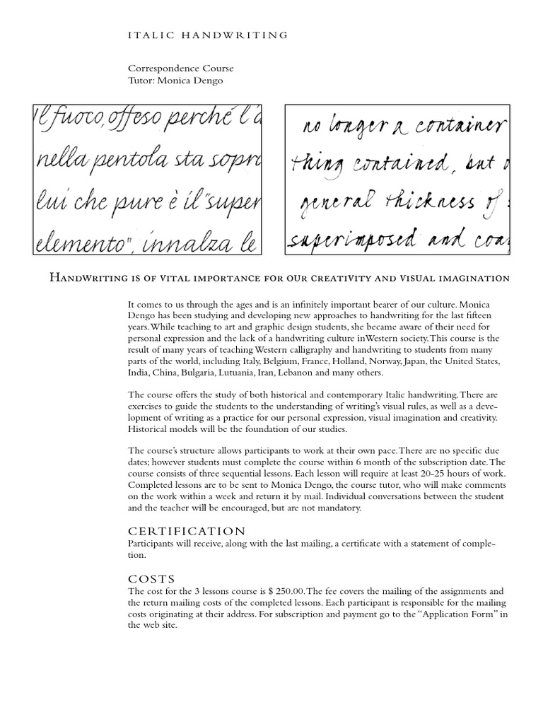 Italic Handwriting Course for Creativity | PDF | Career & Growth | Art